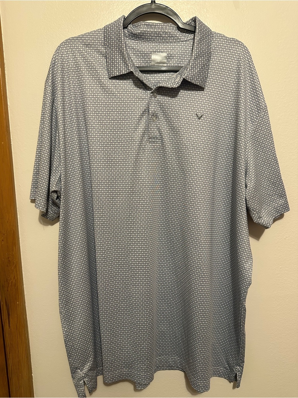 Callaway Opti-Dri Polo Shirt Mens XXL Gray Geometric Performance